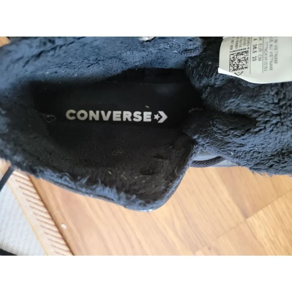 Converse CTAS Lift Ripple All Black Leather High‎ Top Sneakers Chuck Taylor Size